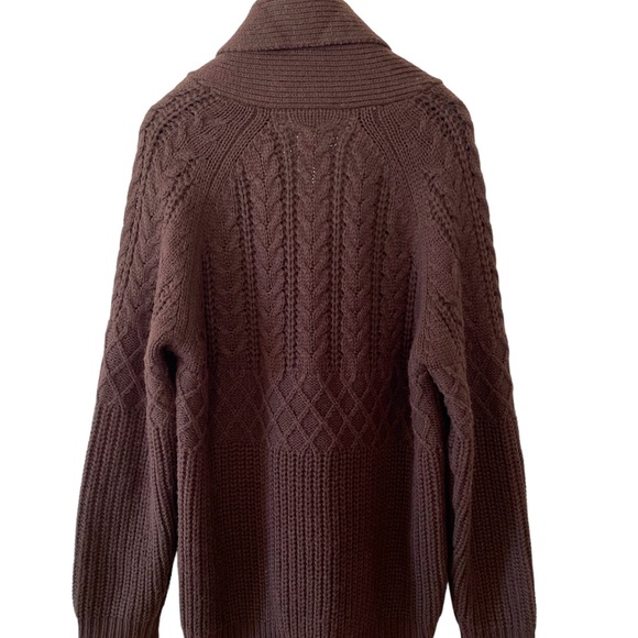 Logan Hill Medium Men Acrylic Chocolate Brown Long Sleeve Button Up Card… - Picture 3 of 14